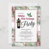 Kerst Vakantie Wijn Exchange Party Uitnodigen Kaart (Voorkant)