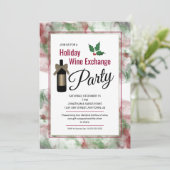 Kerst Vakantie Wijn Exchange Party Uitnodigen Kaart (Staand voorkant)
