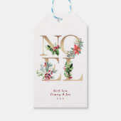 Kerst Vakantie winter bloemen noel Cadeaulabel (Voorkant)