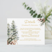 Kerst Vakantie Winter Bruiloft Details Info Kaart (Staand voorkant)