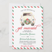 Kerst Vakantie Winter Rood Groen Reizen Trouwen Kaart (Voorkant)