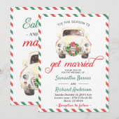 Kerst Vakantie Winter Rood Groen Reizen Trouwen Kaart (Voorkant / Achterkant)