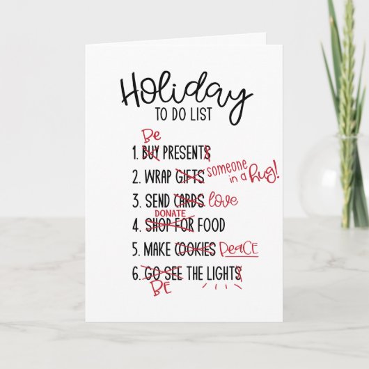 Kerst vakantielijst kaart (Voorkant)