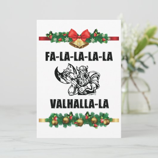 Kerst Valhalla Worp Kussen Feestdagenkaart (Staand voorkant)