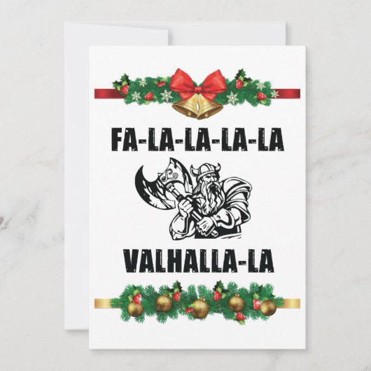 Kerst Valhalla Worpkussen Feestdagenkaart (Voorkant)