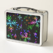 Kerst vallen verschillende neon kleuren sneeuwvlok (Achterkant)