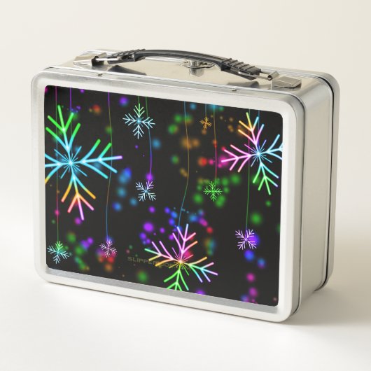 Kerst vallen verschillende neon kleuren sneeuwvlok (Achterkant)