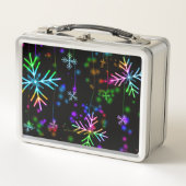 Kerst vallen verschillende neon kleuren sneeuwvlok (Voorkant)