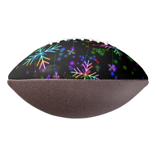 Kerst vallen verschillende neon kleuren sneeuwvlok american football (Gedraaid 270)