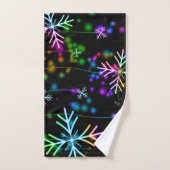 Kerst vallen verschillende neon kleuren sneeuwvlok bad handdoek (Handdoek)
