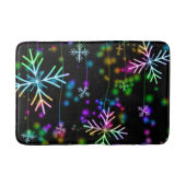 Kerst vallen verschillende neon kleuren sneeuwvlok badmat (Voorkant)