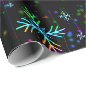 Kerst vallen verschillende neon kleuren sneeuwvlok cadeaupapier (Rol Hoek)