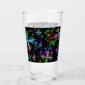 Kerst vallen verschillende neon kleuren sneeuwvlok glas (Voorkant)