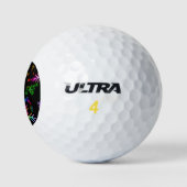 Kerst vallen verschillende neon kleuren sneeuwvlok golfballen (Logo)