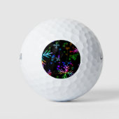Kerst vallen verschillende neon kleuren sneeuwvlok golfballen (Voorkant)