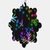 Kerst vallen verschillende neon kleuren sneeuwvlok ornament kaart (Links)