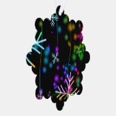 Kerst vallen verschillende neon kleuren sneeuwvlok ornament kaart (Rechts)