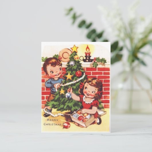 kerst van 1940 feestdagenkaart (Staand voorkant)