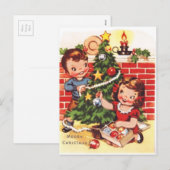 kerst van 1940 feestdagenkaart (Voorkant / Achterkant)