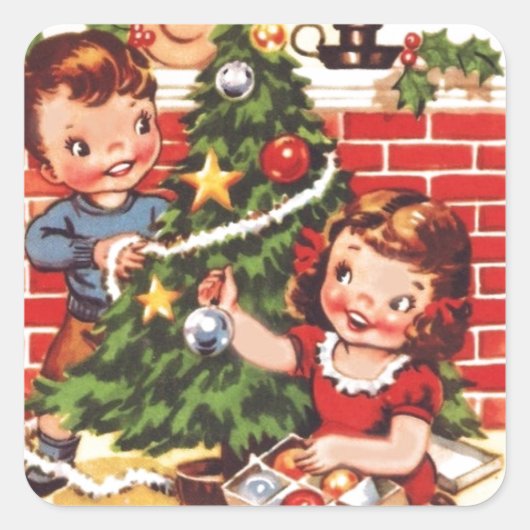  kerst van 1940 vierkante sticker (Voorkant)