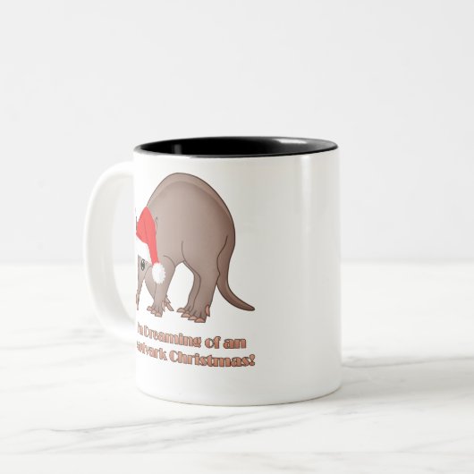 Kerst van Aardvark Tweekleurige Koffiemok (Voorkant links)