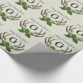 Kerst van Antlers met Jouw tekst-omslagpapier Cadeaupapier (Hoek)