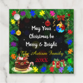 Kerst van autisme bedankjes labels (Voorkant)