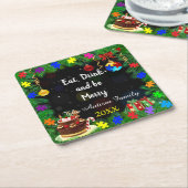 Kerst van autisme kartonnen onderzetters (Schuin)