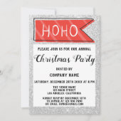 Kerst van bedrijf Red & Grey Silver Glitter Kaart (Voorkant)