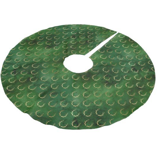 Kerst van Boho Green Gold Antlers Kerstboom Rok (Gekanteld)