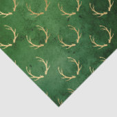 Kerst van Boho Green Gold Antlers Tissuepapier (Detail)