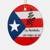 Kerst van Boricua Puerto Rico Keramisch Ornament (Links)