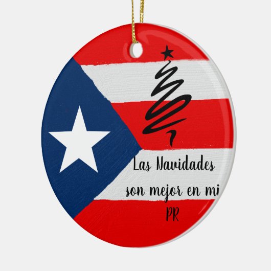 Kerst van Boricua Puerto Rico Keramisch Ornament (Links)