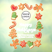 Kerst van cafés in cafés  raamsticker (Vel 3)