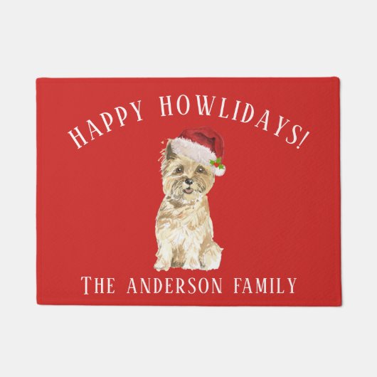 Kerst van Cairn Terrier Deurmat (Voorkant)