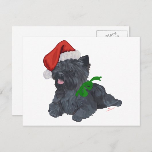 Kerst van Cairn Terrier Feestdagenkaart (Voorkant / Achterkant)