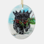 Kerst van Cairn Terrier Keramisch Ornament (Rechts)