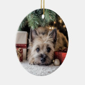 Kerst van Cairn Terrier Keramisch Ornament (Rechts)