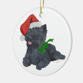Kerst van Cairn Terrier Keramisch Ornament (Links)
