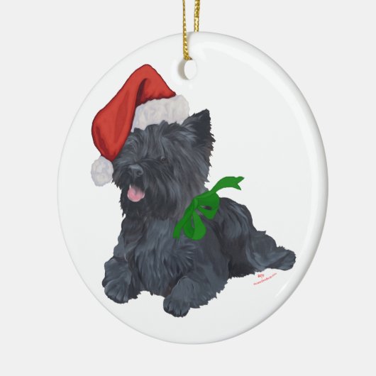 Kerst van Cairn Terrier Keramisch Ornament (Links)