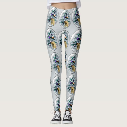 Kerst van Cairn Terrier Leggings (Voorkant)