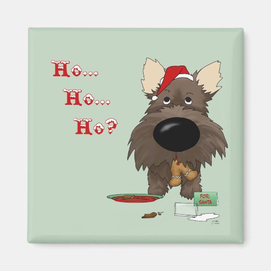 Kerst van Cairn Terrier Magneet (Voorkant)