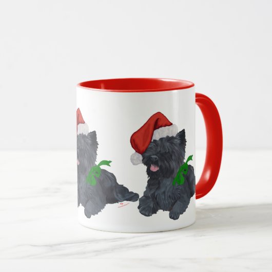 Kerst van Cairn Terrier Mok (Voorkant rechts)