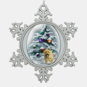 Kerst van Cairn Terrier Tin Sneeuwvlok Ornament