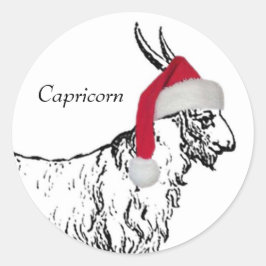 Kerst van Capricorn Ronde Sticker