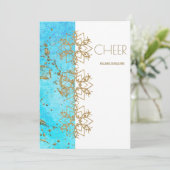 Kerst van Cheer Gold en Waterverf Company Bedankkaart (Staand voorkant)