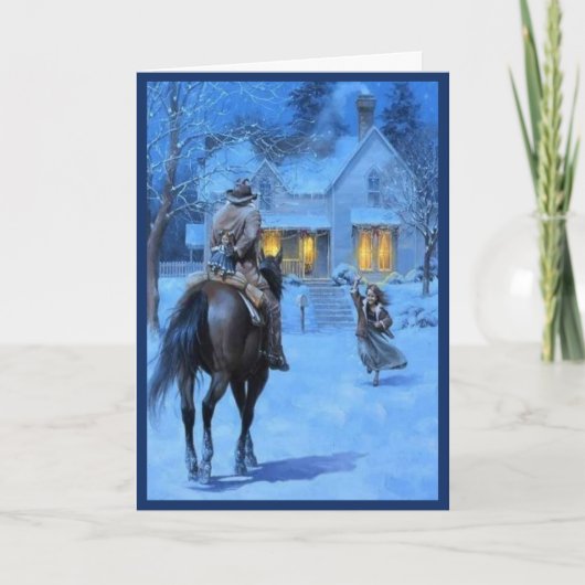  kerst van Cowboy Feestdagen Kaart (Voorkant)