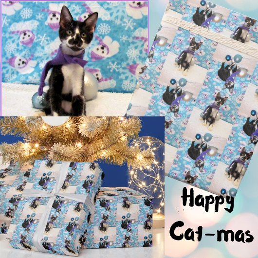 Kerst van cowboy - kat / keukenpapier cadeaupapier