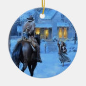  kerst van Cowboy Keramisch Ornament (Voorkant)