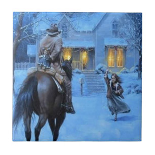 kerst van Cowboy Tegeltje